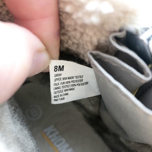 Khombu Womens Sarah Winter Boots Size 8 Taupe Grey Water Repellent Resistant NIB - Picture 10 of 10
